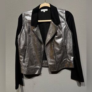 Love Token Metallic Silver and Black Blazer